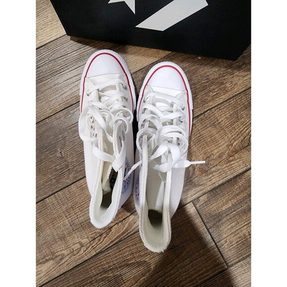 Converse Women's 6.5 Wedge Platform Sneakers Hi Top White CTAS A11908C - Picture 8 of 8